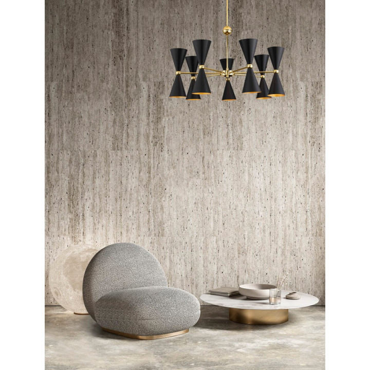 LUCES BALSAS LE43698 wisząca lampa czarna i odcienie złota żar&oacute;wki E14