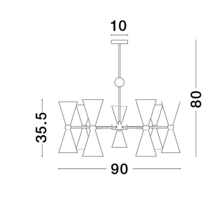 LUCES BALSAS LE43698 wisząca lampa czarna i odcienie złota żar&oacute;wki E14