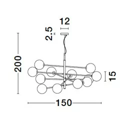 LUCES PLATO LE43689 lampa wisząca czarny, odcienie złota żarówka G9