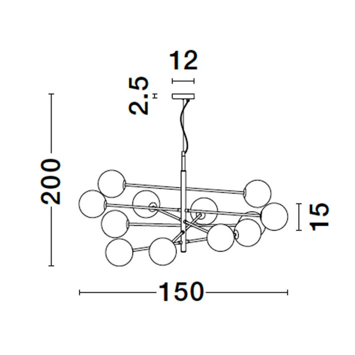 LUCES PLATO LE43689 lampa wisząca czarny, odcienie złota żar&oacute;wka G9