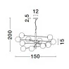 LUCES PLATO LE43689 lampa wisząca czarny, odcienie złota żarówka G9