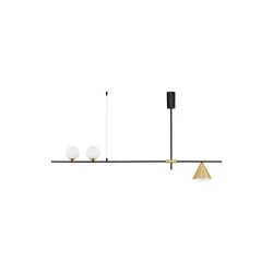 LUCES BALBOA LE43686 hanging lamp black with shades of gold