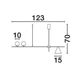 LUCES BALBOA LE43686 lampa wisząca czarna z odcieniami złota