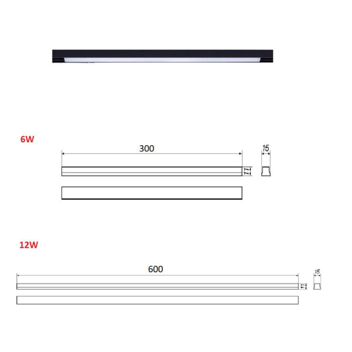 OXYLED MICROLINE LINEA 30-60cm lampa liniowa LED 702536, 702543