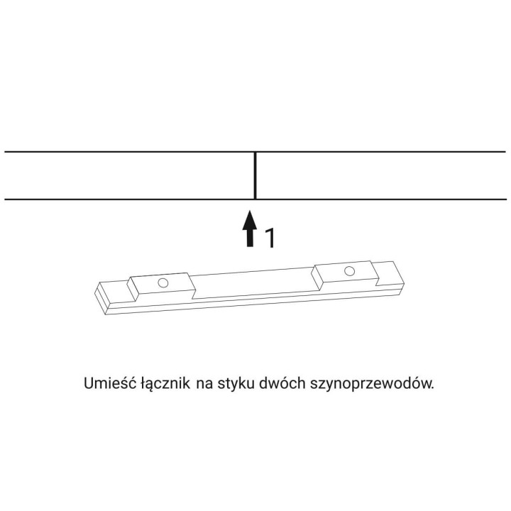 OXYLED MICROLINE łącznik elektryczny 48V biały, czarny do szyn micro