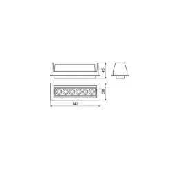 OXYLED ARCHI wall washer LED recessed