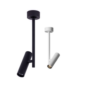 OXYLED BIVIO single LED spotlight 8W white, black on the arm