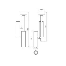 OXYLED BIVIO DUE 2x8W surface lamp