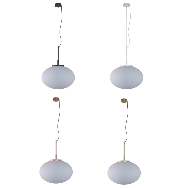 CLEONI Ovo single hanging lamp with a glass shade, E27 bulb