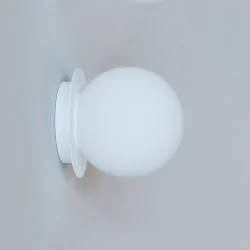 CLEONI Cotton wall lamp, ball-shaped lampshade, G9 bulb