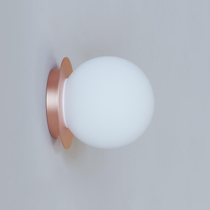 CLEONI Cotton wall lamp, ball-shaped lampshade, G9 bulb