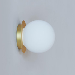 CLEONI Cotton wall lamp, ball-shaped lampshade, G9 bulb
