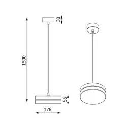 CLEONI Pill lampa wisząca LED 10W czarna