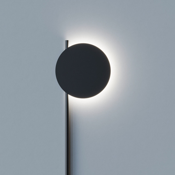 CLEONI Pill black wall lamp made of IP20 steel