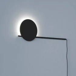 CLEONI Pill black wall lamp made of IP20 steel