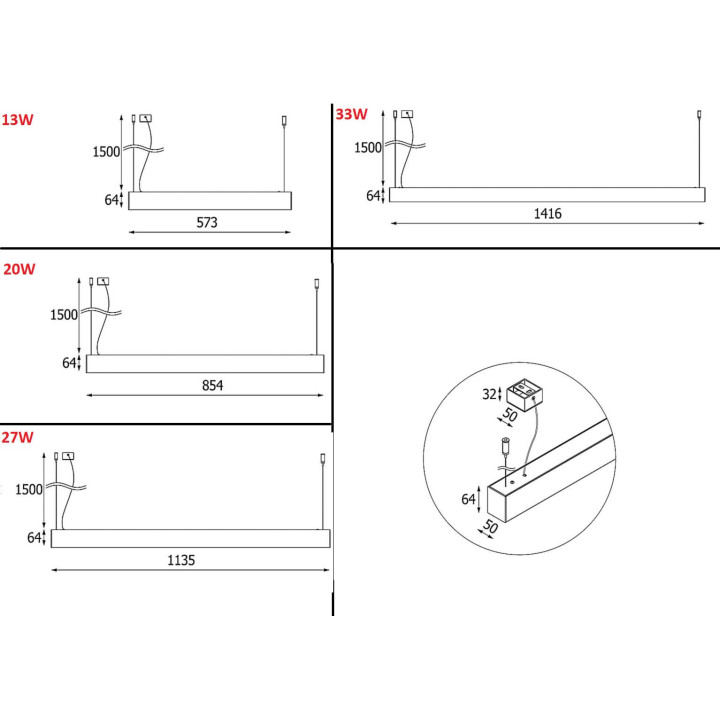 CLEONI CLEOLine LED hanging lamp SL105/01/MP