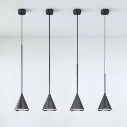 CLEONI Rim F LED single hanging lamp in black