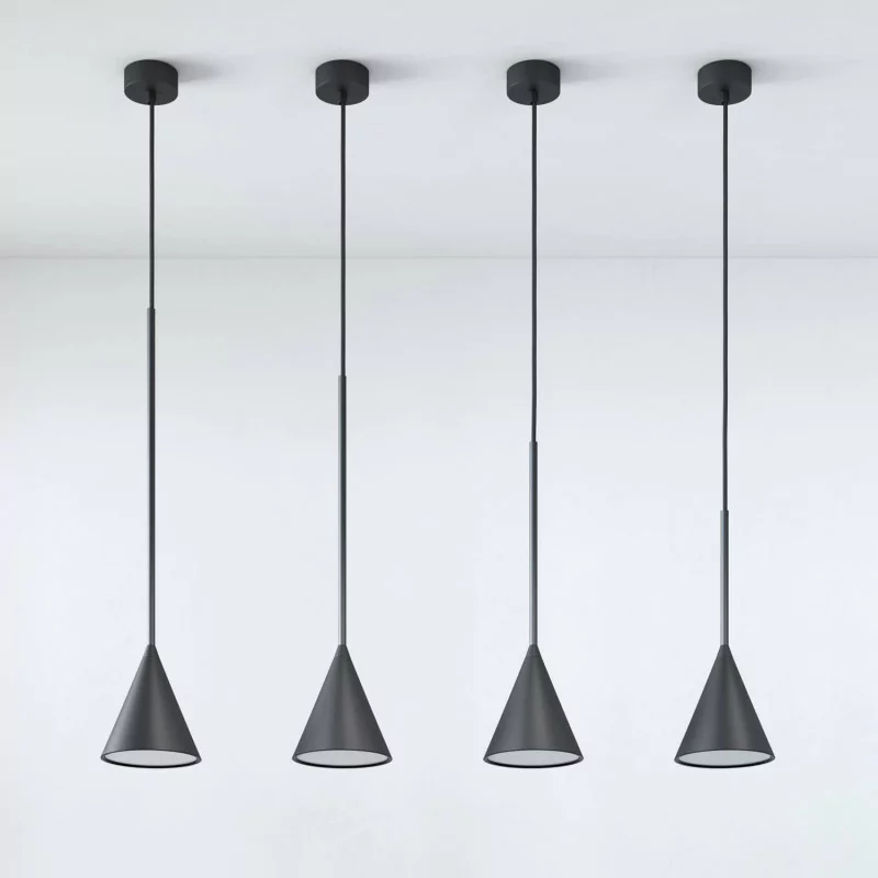 CLEONI Rim F LED single hanging lamp in black