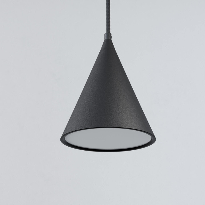 CLEONI Rim D1 black hanging lamp made of IP20 steel
