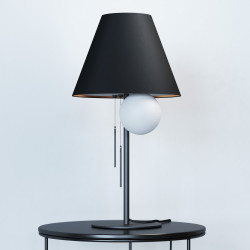 CLEONI Zoria black desk lamp, E27 bulb + LED module 3000K