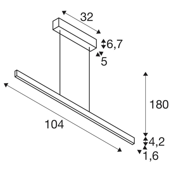 SLV ONE LINEAR 100 1006185/6//7 lampa wisząca LED 24W g&oacute;ra/d&oacute;ł
