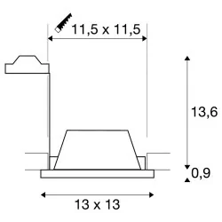 SLV PLASTRA 148071 square white GU10 frame