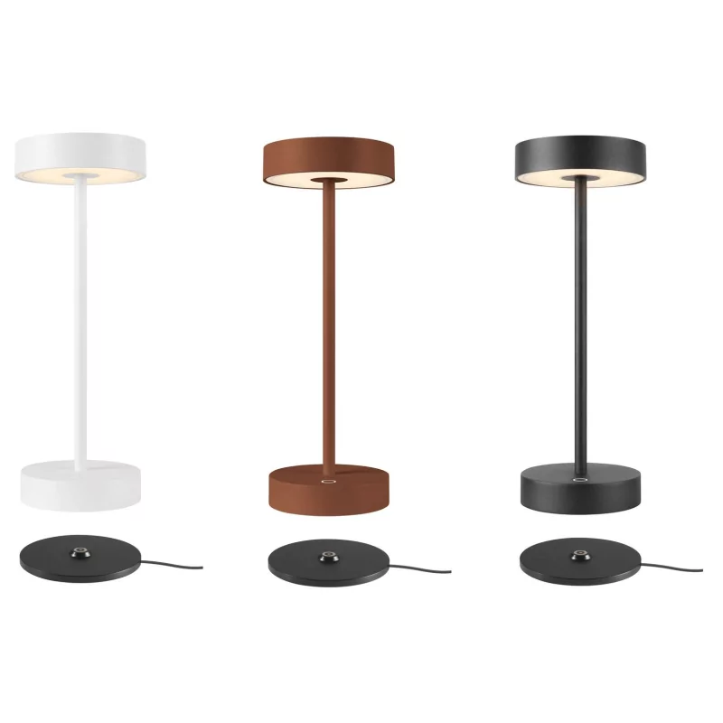 SLV VINOLINA 1007360/1/2 lampa stołowa IP54 biała, czarna, rdzawy