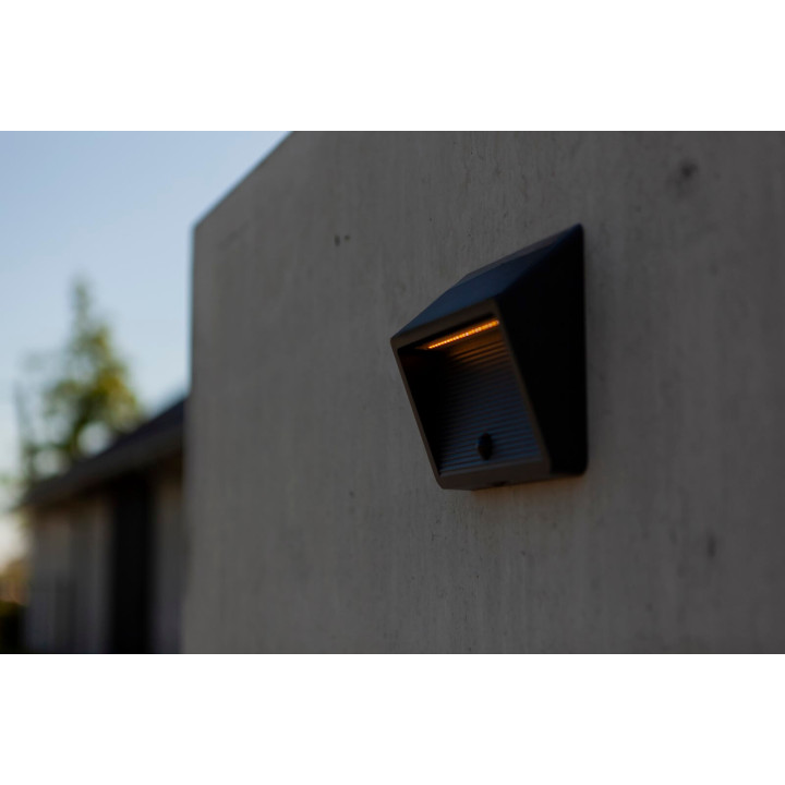LUTEC LINKO SOLAR LED wall lamp 11.5W elegant design, gray, IP54