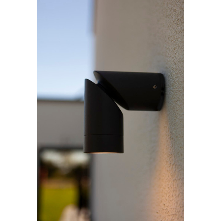 LUTEC TUBON outdoor wall lamp, gray shades, IP54 aluminum glass