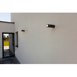 LUTEC TUBON outdoor wall lamp, gray shades, IP54 aluminum glass