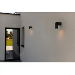 LUTEC TUBON outdoor wall lamp, gray shades, IP54 aluminum glass