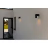 LUTEC TUBON outdoor wall lamp, gray shades, IP54 aluminum glass