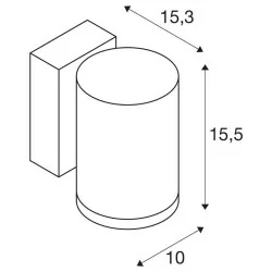 SLV ENOLA OCULUS 1006328 kinkiet aluminium, kolor antracyt IP65