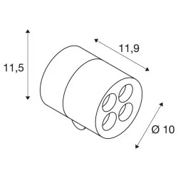 SLV R-CUBE 1007511 kinkiet zewnętrzny IP65 aluminium 2700/3000K