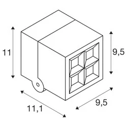 SLV S-CUBE 1007458 kinkiet zewnętrzny IP65 aluminiowy, 2700/3000K