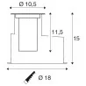 SLV DASAR S 1007680 recessed ground lamp, aluminum round