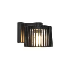 LUTEC SHYNE black outdoor wall lamp, durable aluminum and glass