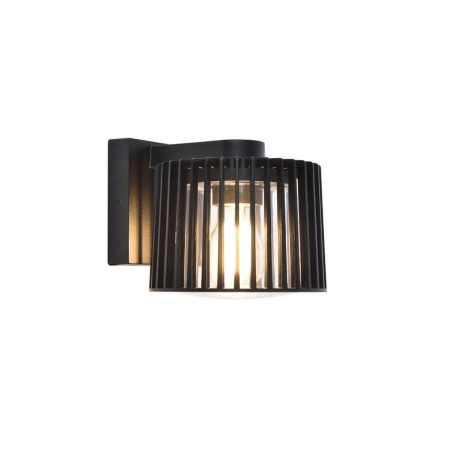 LUTEC SHYNE black outdoor wall lamp, durable aluminum and glass