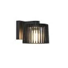 LUTEC SHYNE black outdoor wall lamp, durable aluminum and glass