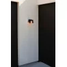 LUTEC SHYNE black outdoor wall lamp, durable aluminum and glass