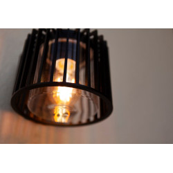 LUTEC SHYNE black outdoor wall lamp, durable aluminum and glass