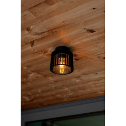 LUTEC SHYNE ceiling lamp, durable aluminum and glass, E27 bulb
