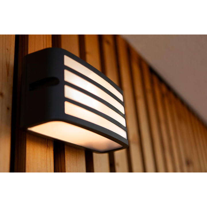LUTEC ZEBRA gray wall lamp, modern design, elegance and durability