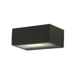 Lutec GEMINI outdoor wall lamp IP44 rectangular gray E27 bulb