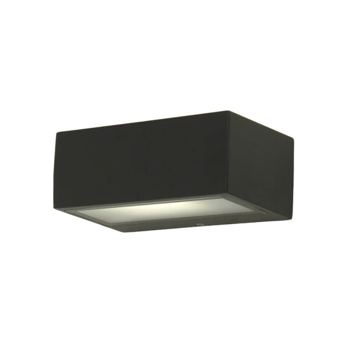 Lutec GEMINI outdoor wall lamp IP44 rectangular gray E27 bulb