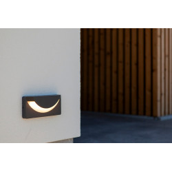 LUTEC LUPS gray LED wall lamp 14W, perfect outdoor lighting IP54