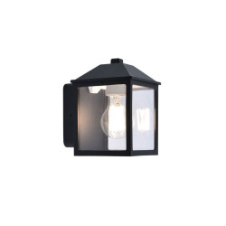 LUTEC SPIRE outdoor wall lamp black, E27 bulb, perfect for outdoor use