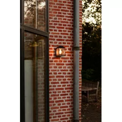 LUTEC SPIRE outdoor wall lamp black, E27 bulb, perfect for outdoor use