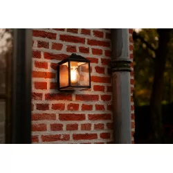 LUTEC SPIRE outdoor wall lamp black, E27 bulb, perfect for outdoor use