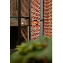 LUTEC SPIRE outdoor wall lamp black, E27 bulb, perfect for outdoor use